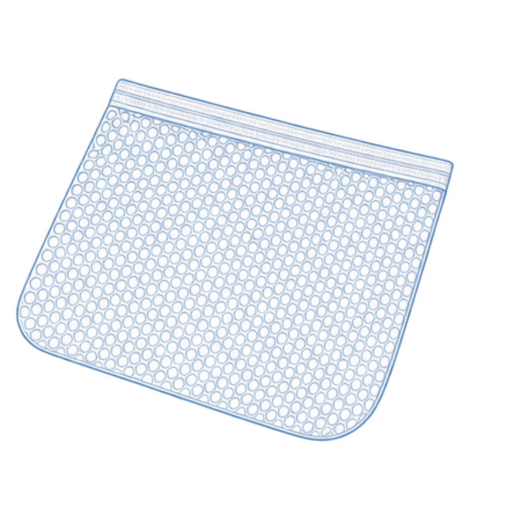 Mesh lid pocket with zip closure